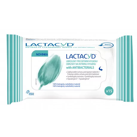 LACTACYD with ANTIBACTERIALS obrúsky na intímnu hygienu 1x15 ks