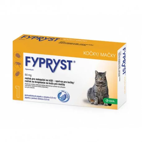 FYPRYST MAČKY 50 mg roztok na kvapkanie na kožu 0,5 ml