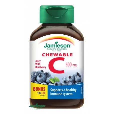 JAMIESON VITAMÍN C 500 mg čučoriedka tablety na cmúľanie 120 ks