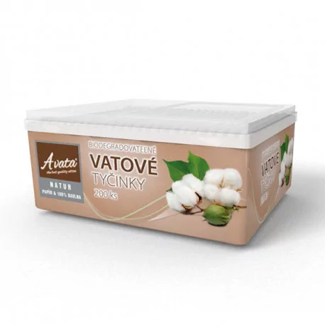 A vata NATUR VATOVÉ TYČINKY box 200 ks