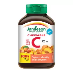 JAMIESON VITAMÍN C 500 mg broskyňa tablety na cmúľanie 120 ks