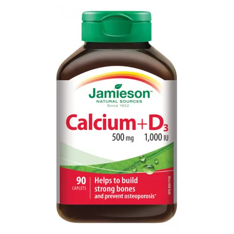 JAMIESON Vápnik s vitamínom D3 500 mg/1000 IU tablety 90 ks