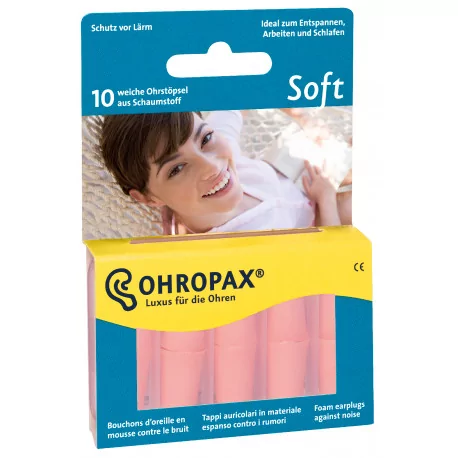 OHROPAX SOFT Ušné vložky v plastovom obale 10 ks