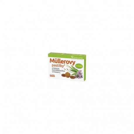 MÜLLEROVE pastilky so skorocelom a materinou dúškou 12 ks