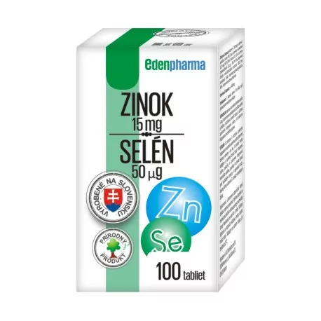 EDENPharma Zinok 15 mg + selén 50 µg tablety 100 ks
