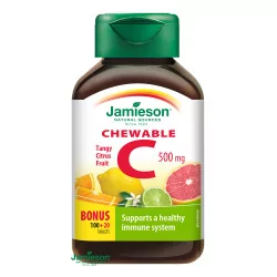 JAMIESON VITAMÍN C 500 mg citrusové ovocie tablety na cmúľanie 120 ks