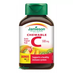 JAMIESON VITAMÍN C 500 mg tropické ovocie tablety na cmúľanie 120 ks