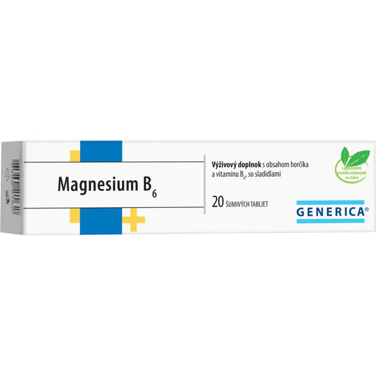 GENERICA Magnesium B6 šumivé tablety 20 ks MEDIKAMENT.sk