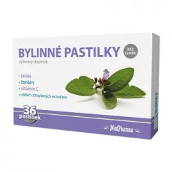 MedPharma BYLINNÉ PASTILKY Bez cukru so šalviou 36 ks