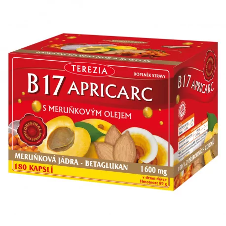 TEREZIA B17 APRICARC s marhuľovým olejom kapsuly 180 ks TEREZIA B17 APRICARC s marhuľovým olejom kapsuly 180 ks