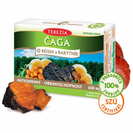 TEREZIA ČAGA + REISHI a RAKYTNÍK kapsuly 60 ks