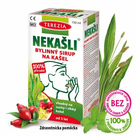 TEREZIA NEKAŠLI bylinný sirup na kašeľ 150 ml TEREZIA NEKAŠLI bylinný sirup na kašeľ 150 ml