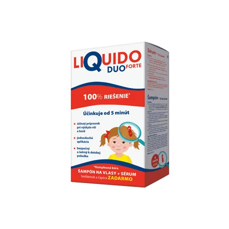 LiQuido DUO FORTE šampón 200 ml + sérum 125ml + hrebienok +čapica