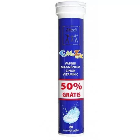 ZDROVIT VÁPNIK HORČÍK ZINOK 50% navyše tbl eff (šumivé tablety)1x20 ks