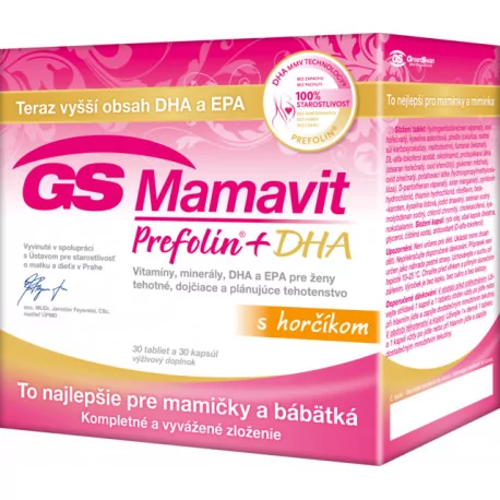 GS Mamavit Prefolin tablety 30 ks + DHA kapsuly 30 ks 1 set