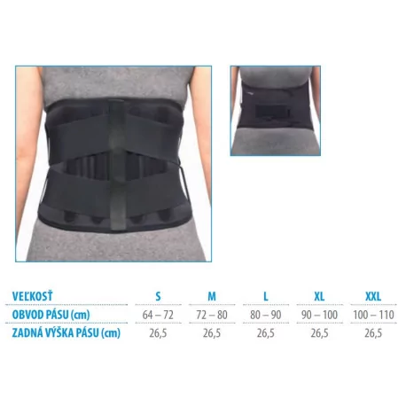 PROTETIKA PÁS Lumbosakrálny s dlahami a gumovým ťahom veľ. XXL