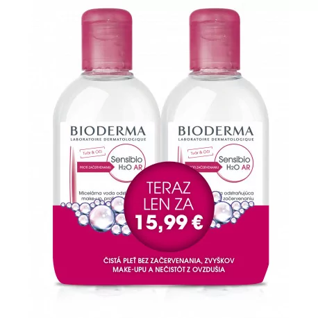 BIODERMA Sensibio H2O AR micelárna voda 2 x 250 ml