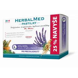 HERBALMED PASTILKY pri prechladnutí šalvia ženšen 30 ks