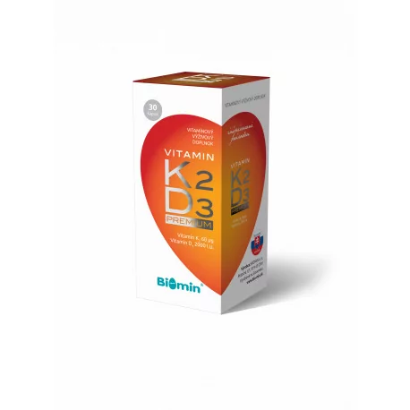 BIOMIN Vitamín K2 D3 Premium 2000 IU kapsuly 30 ks