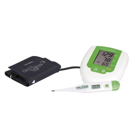 MICROLIFE TLAKOMER BP 3AG1 na rameno s adaptérom 1 ks + teplomer zelený 1set