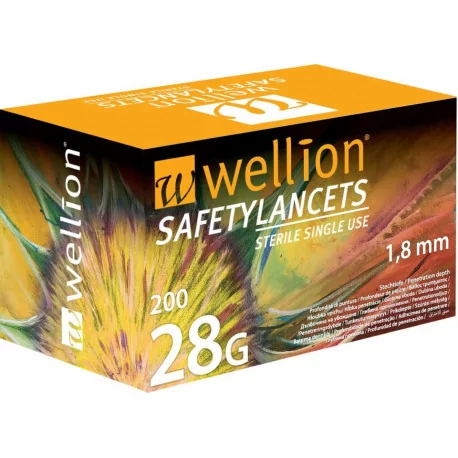 Wellion LANCETA bezpečnostná priemer 1,8 mm 200 ks
