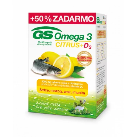 GS Omega 3 CITRUS s vitamínom D3 kapsuly 90 ks