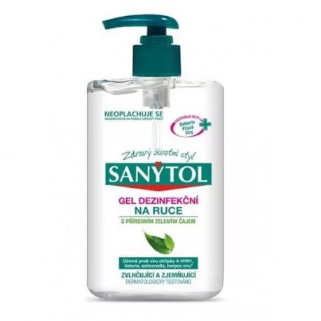 SANYTOL GÉL dezinfekčný na ruky so zeleným čajom 250 ml