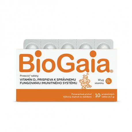 BioGaia ProTectis s vitamínom D tablety pomarančová príchuť 10 ks