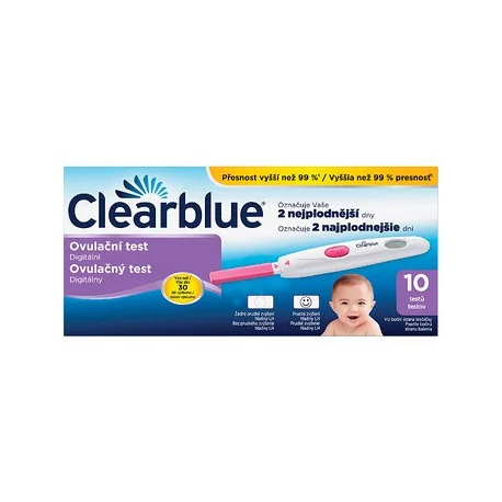 Ovulačný test Clearblue digitálny držiak testu + testovacia tyčinka 10 ks 1 set