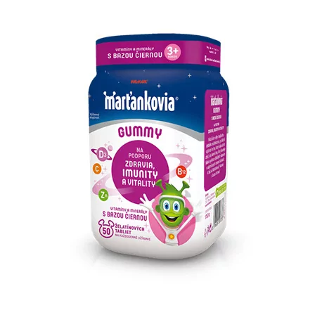 Marťankovia Gummy Imunity Baza jablko a čierna ríbezľa želatínové tablety 50 ks