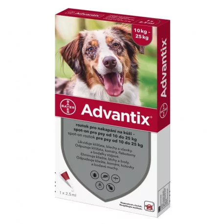 Advantix Spot-on pre psy od 10 do 25 kg 1 pipeta 2,5 ml
