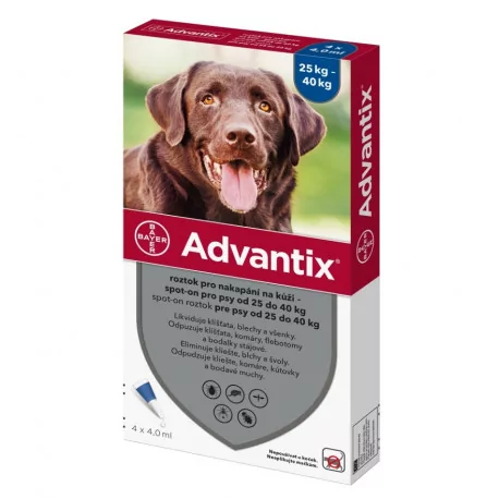Advantix Spot-on pre psy nad 25 kg 4 pipety 4 x 4 ml