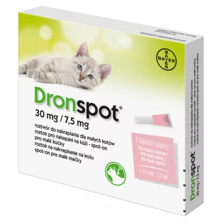 Dronspot 30 mg/7,5 mg spot-on pre malé mačky 0,5 - 2,5 kg 2 x 0,35 ml