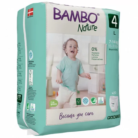 BAMBO Nature Pants Nohavičky plienkové jednorazové 4 L (7-14 kg) 20 ks