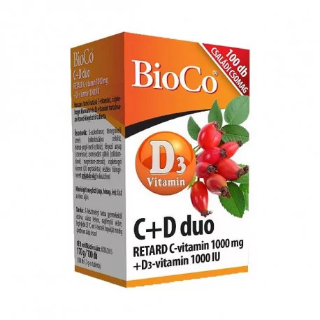 BioCo C+D duo RETARD C-vitamín+D3-vitamín 100 ks