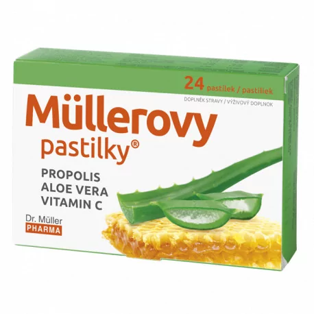 MÜLLEROVE pastilky PROPOLIS ALOE VERA 24 ks
