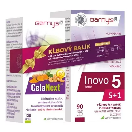 BARNYS KĹBOVÝ balík Inovo 5 forte tablety 90 ks + CelaNext kapsuly 30 ks