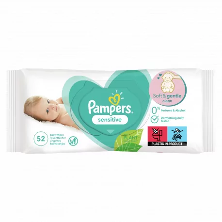 PAMPERS wipes Sensitive vlhčené obrúsky 52 ks