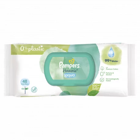 PAMPERS wipes HARMONIE AQUA vlhčené obrúsky 48 ks