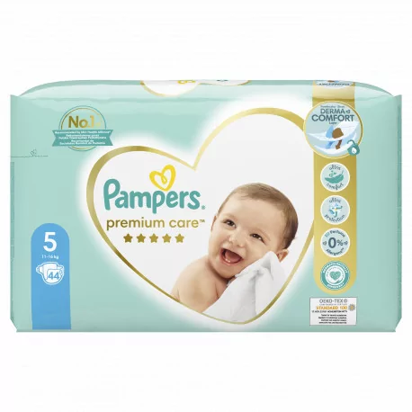 PAMPERS PREMIUM CARE 5 Junior detské plienky (11-18 kg) 44 ks