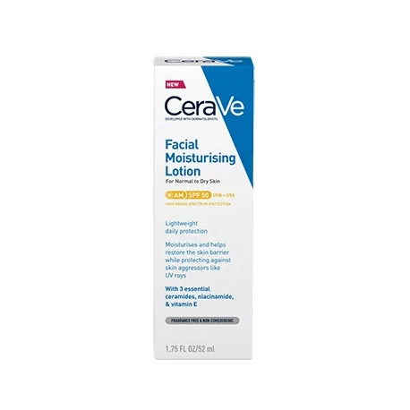 CeraVe HYDRATAČNÝ PLEŤOVÝ KRÉM SPF 50 na normálnu až suchú pleť 52 ml
