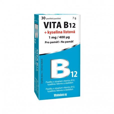 Vitabalans VITA B12 + kyselina listová pastilky 30 ks