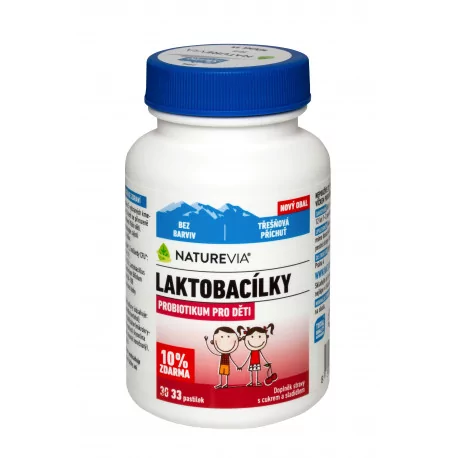 SWISS NATUREVIA Laktobacilky Kids s čerešňovou príchuťou pastilky 33 ks