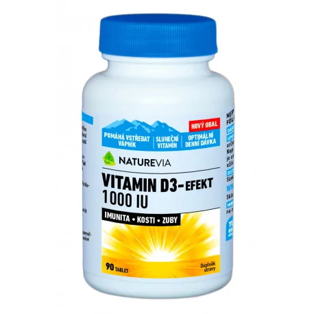 SWISS NATUREVIA VITAMIN D3-EFEKT 1000 I.U. tablety 90 ks