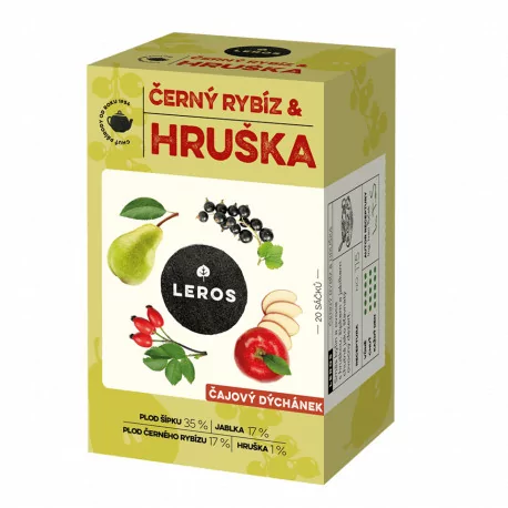 LEROS ČAJOVÁ CHVÍĽKA ČIERNA RÍBEZĽA & HRUŠKA ovocný čaj vrecúška 20 x 2.5 g