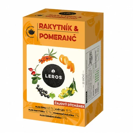 LEROS ČAJOVÁ CHVÍĽKA RAKYTNÍK & POMARANČ bylinný čaj vrecúška 20 x 2 g