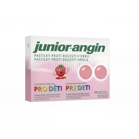 Junior-angin pastilky pre deti s jahodovou príchuťou 24 ks