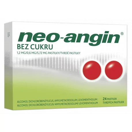 Neo-angin bez cukru tvrdé pastilky 24 ks