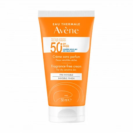 AVENE KRÉM bez parfumácie SPF50+ INVISIBLE FINISH suchá citlivá pleť 50 ml