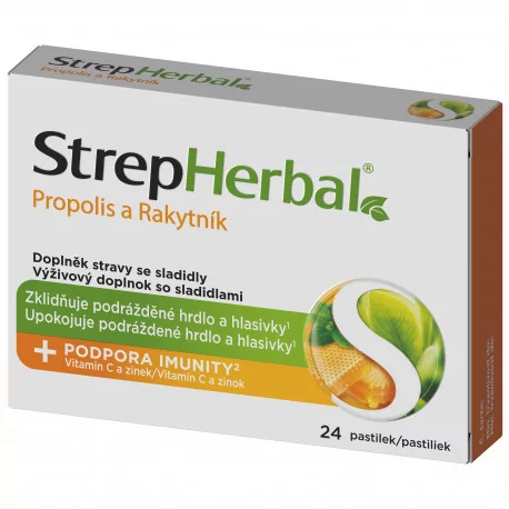StrepHerbal propolis a rakytník pas ord 24 ks